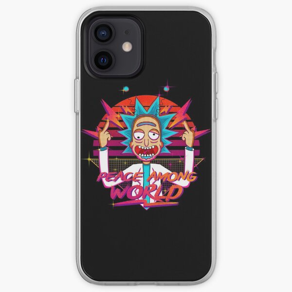 peace among world rick and morty retro iPhone Soft Case