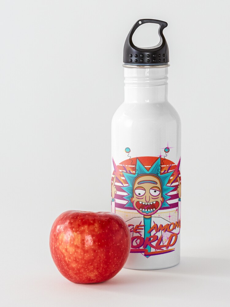 Alternate view of peace among world rick and morty retro Water Bottle