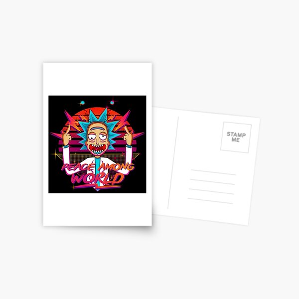 peace among world rick and morty retro Postcard