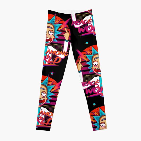 peace among world rick and morty retro Leggings