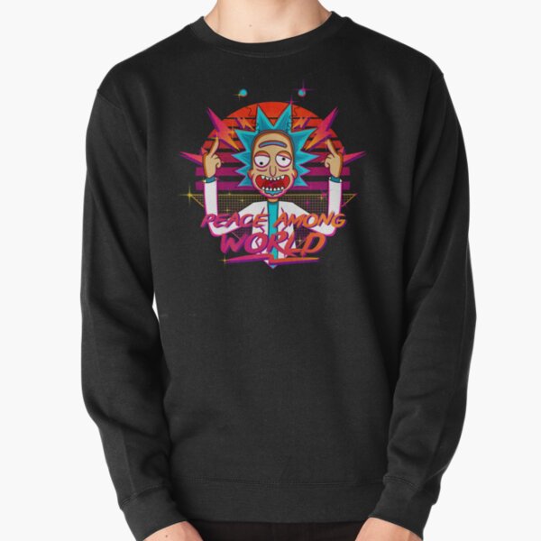 peace among world rick and morty retro Pullover Sweatshirt