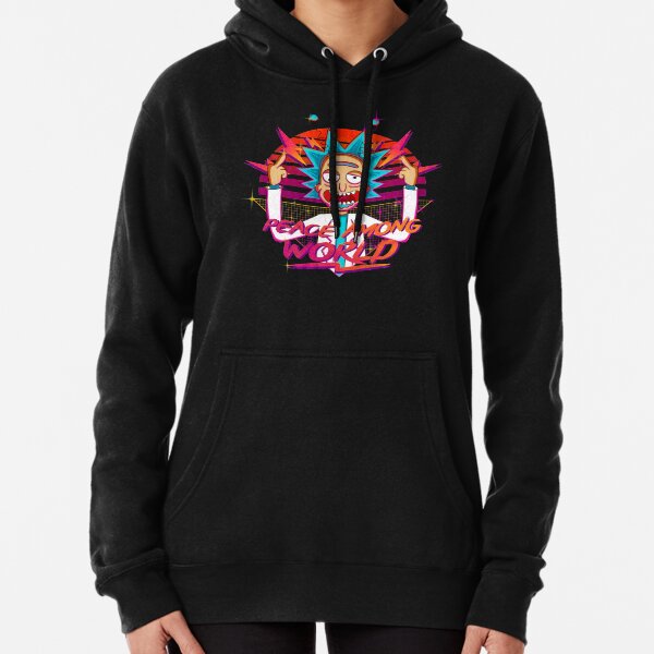 peace among world rick and morty retro Pullover Hoodie