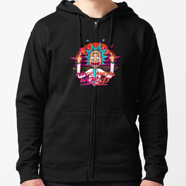 peace among world rick and morty retro Zipped Hoodie