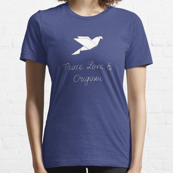 Peace Love & Origami, White Peace Dove Essential T-Shirt