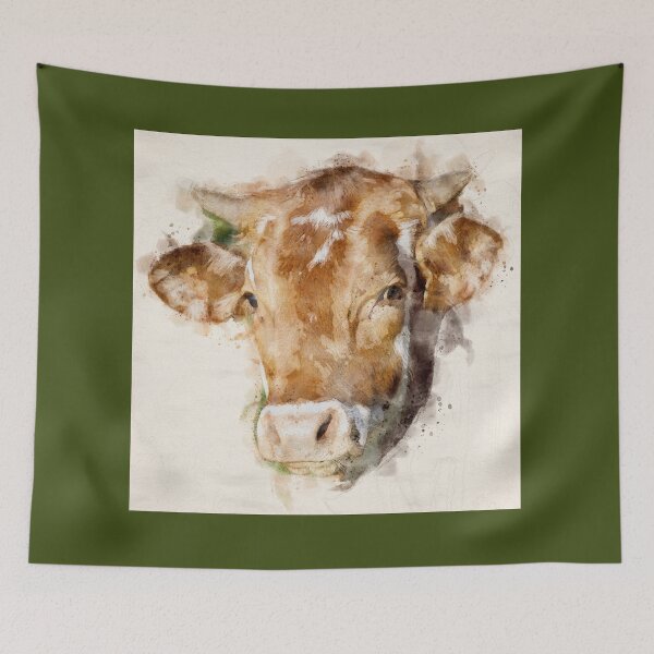 Item preview, Cow | Wildlife Watercolor Illustration designed and sold by DragonflyDes.