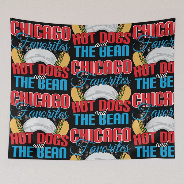 Item preview, Funny Chicago souvenir Chicago favorites Chicago hot dogs and The Bean designed and sold by chicagopatty.