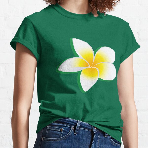 Plumeria Blossom in White and Yellow Classic T-Shirt