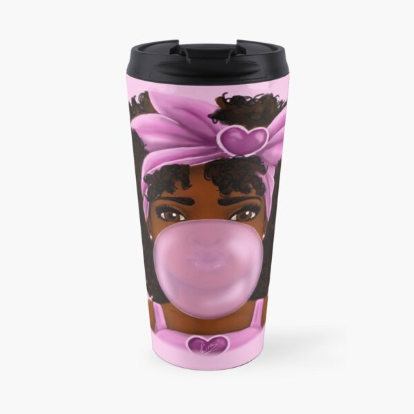 Bubble Gum- Little Black Girl Portrait Travel Mug