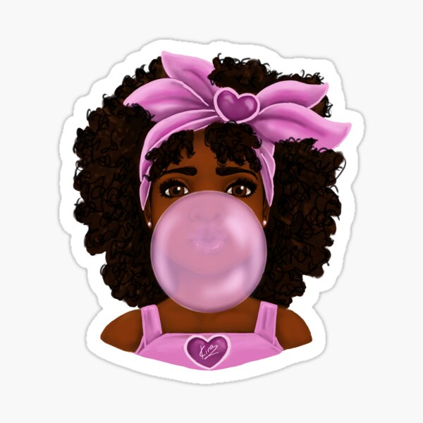 Bubble Gum | Little Black Girl Portrait Sticker