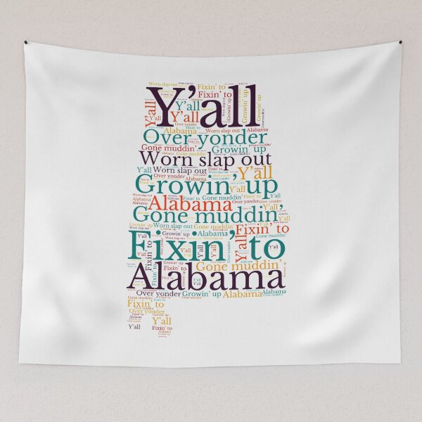 Item preview, Alabama map, Alabama popular phrases designed and sold by marosharaf.
