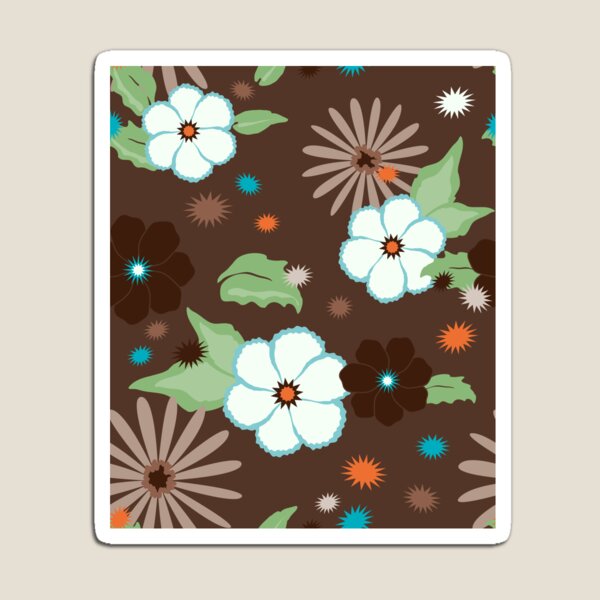 Item preview, RETRO Cocoa Floral designed and sold by ZENDYtechSTYLE.