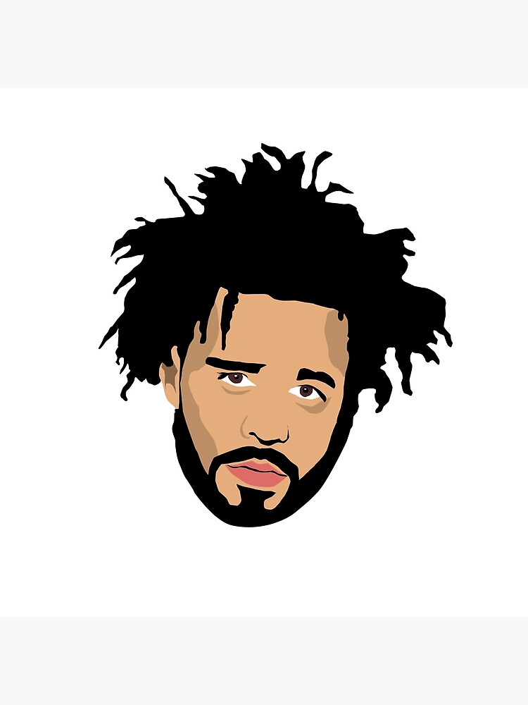 J Cole Head Poster By Tobiashowell Redbubble