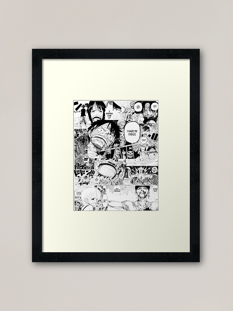 One Piece Manga Collage Framed Art Print By Animecollages Redbubble