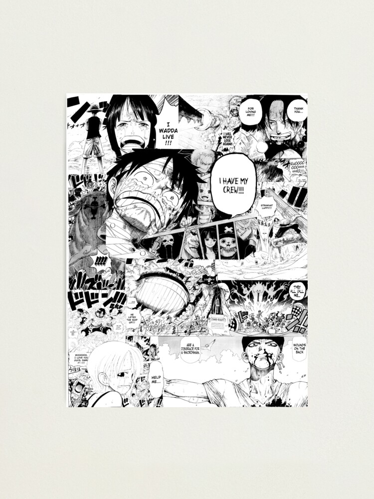 One Piece Manga Collage Photographic Print By Animecollages Redbubble