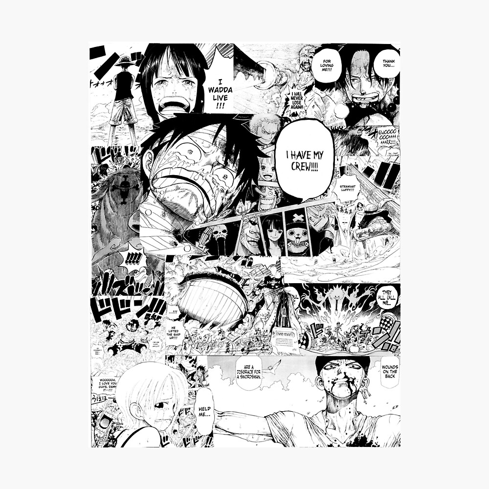 One Piece Manga Collage Poster By Animecollages Redbubble