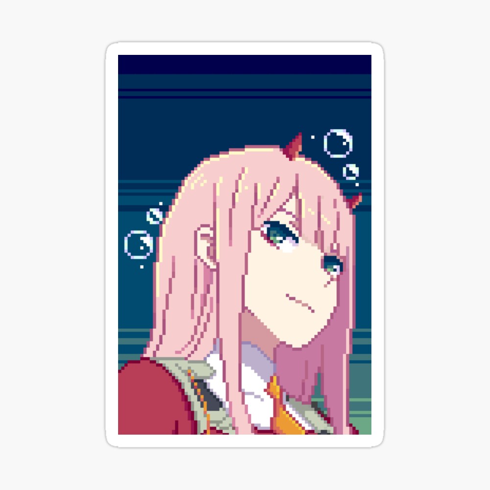 Zero Two pixel art Art Print by uwntu, pixel art 32x32 anime -  thirstymag.com