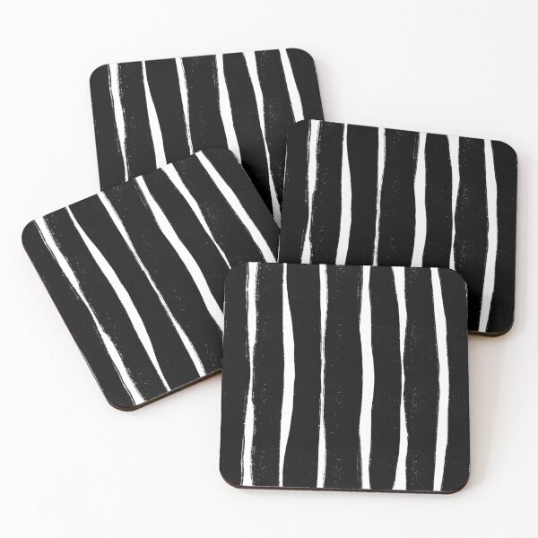 Item preview, Black and white painted stripes designed and sold by inkblotcreative.