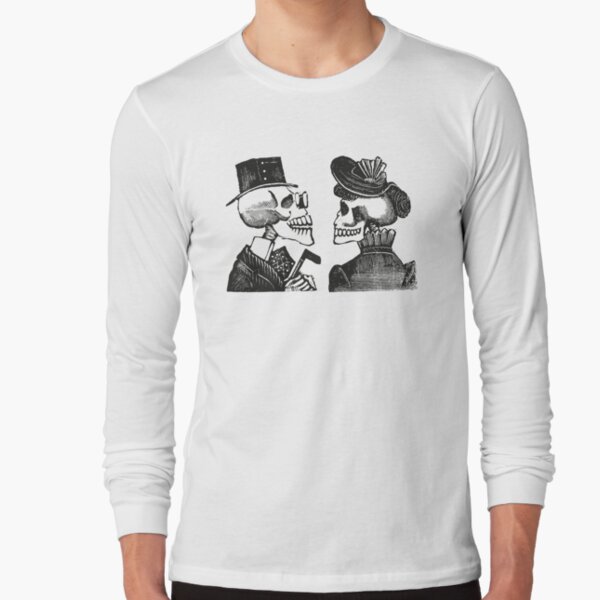 Calavera Couple | Skeleton Couple | Day of the Dead | Dia de los Muertos | Skulls and Skeletons | Vintage Skeletons | Long Sleeve T-Shirt