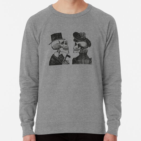 Calavera Couple | Skeleton Couple | Day of the Dead | Dia de los Muertos | Skulls and Skeletons | Vintage Skeletons | Lightweight Sweatshirt