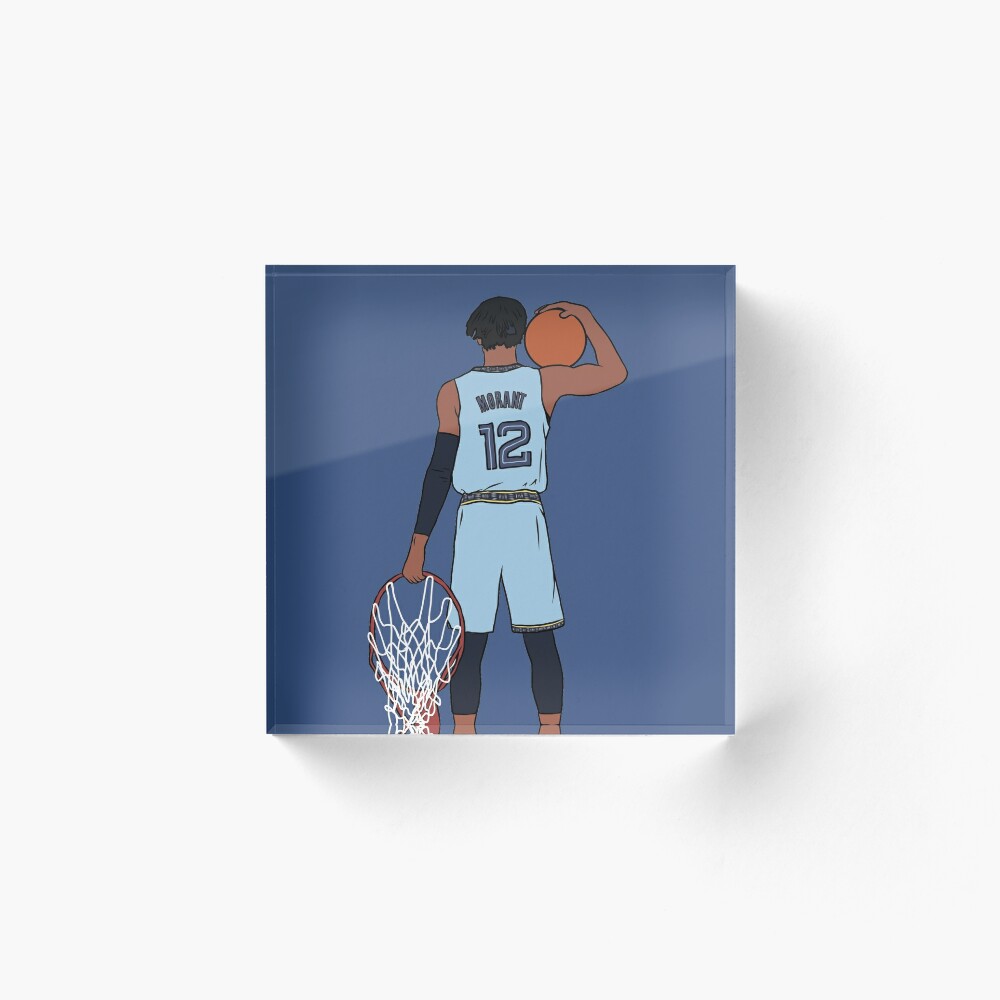 Ja Morant throwback jersey | Art Board Print