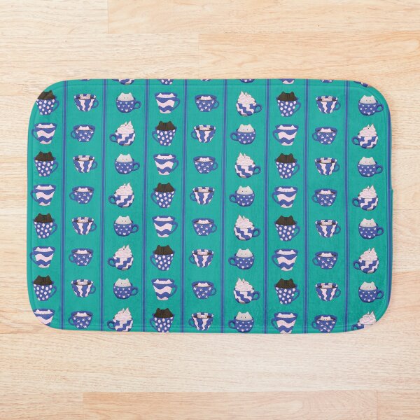 Item preview, Rayas Coffee Cat en azul clásico y crema designed and sold by DoodleTrees.