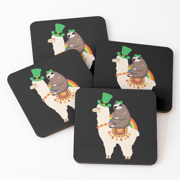 Item preview, Sloth Riding Leprechaun Llama Green St designed and sold by WanitaDesign.