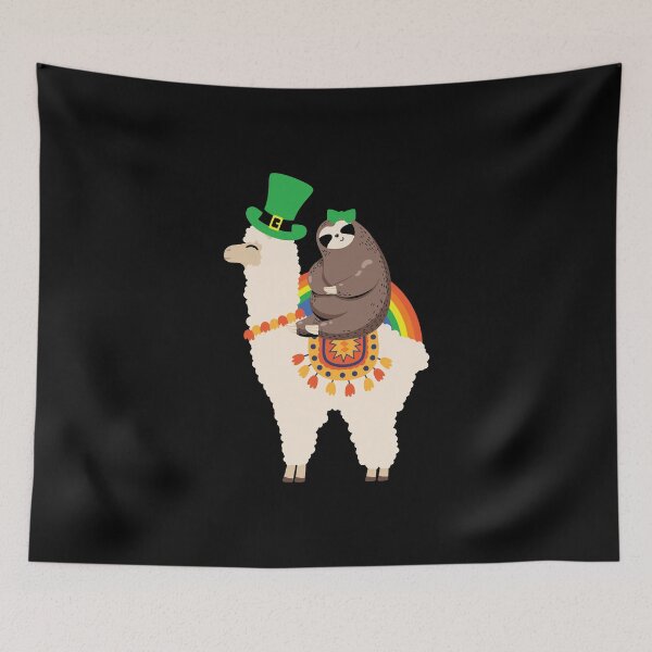 Item preview, Sloth Riding Leprechaun Llama Green St designed and sold by WanitaDesign.