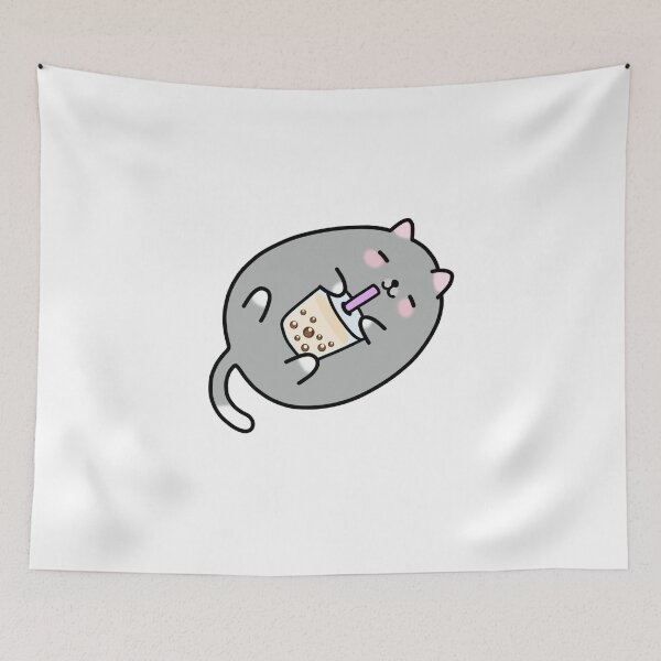 Item preview, Grey Chubby Boba Cat! designed and sold by SirBobalot.