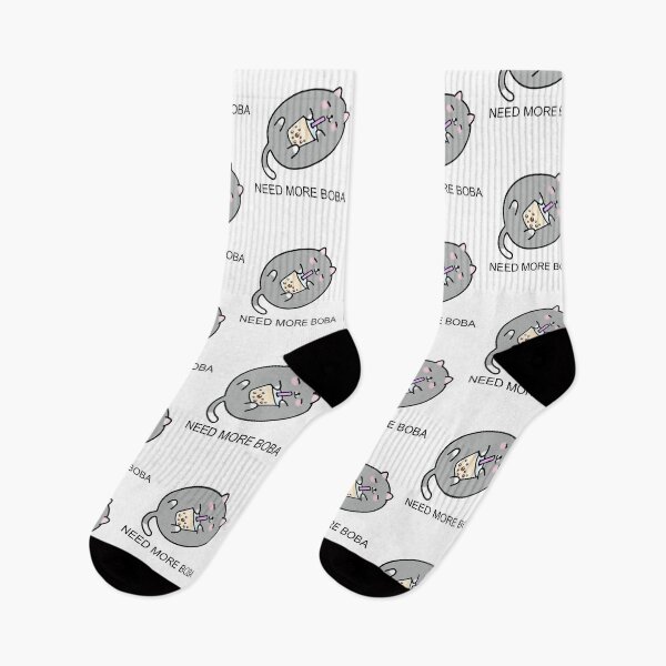 Item preview, Grey Chubby Boba Cat Needs More Boba! designed and sold by SirBobalot.