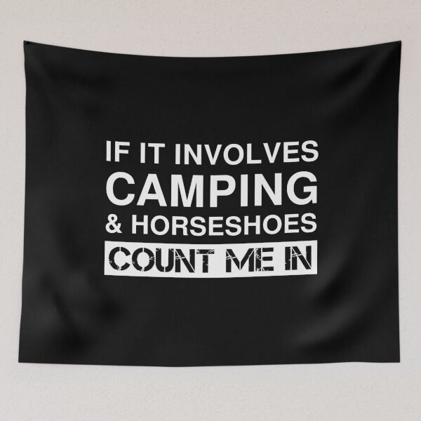 Item preview, Funny Camping And Horseshoes RV Outdoor Camper designed and sold by Creekman Designs.