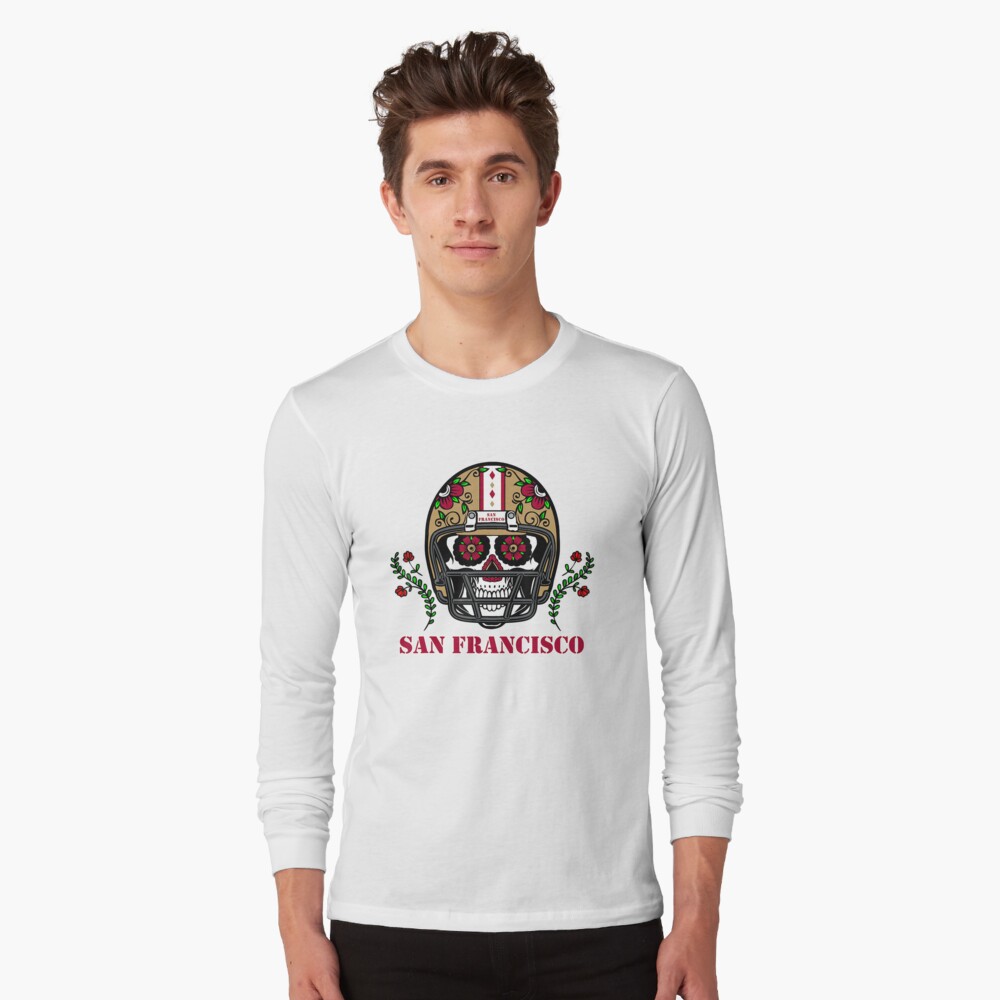 San Francisco Football Helmet Sugar Skull Day Of The Dead T-Shirt – Teezou  Store