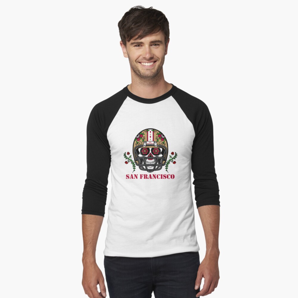 San Francisco Football Helmet Sugar Skull Day Of The Dead T-Shirt – Teezou  Store