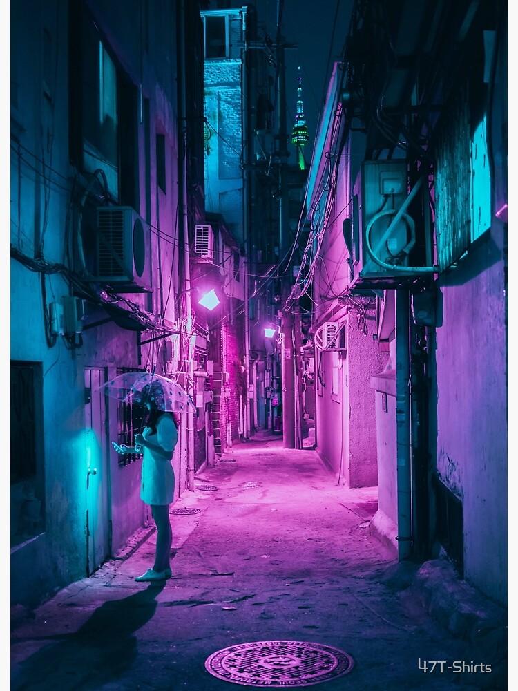 Cyberpunk Neon Too Late Too Early Postcard By 47t Shirts Redbubble