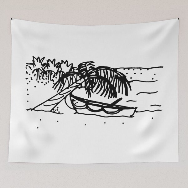 Item preview, Beach and boat Landscape Tattoo designed and sold by Romanii13.