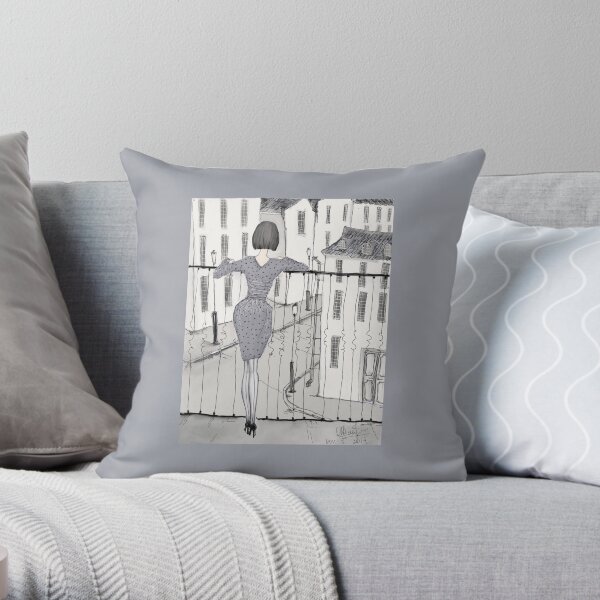 on the bridge Throw Pillow