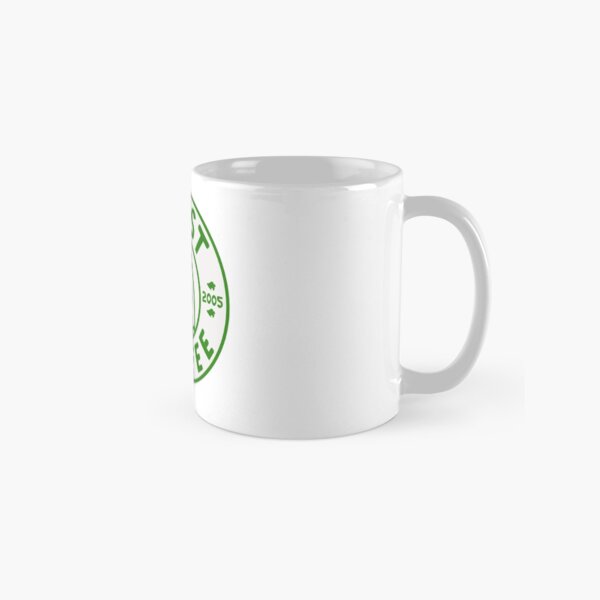 Animal traversant la conception de logo café roost vert Mug classique