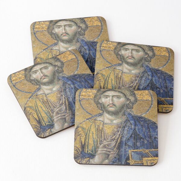 Item preview, Christ Pantocrator Mosiac Iconic Religious Roman Art designed and sold by taiche.