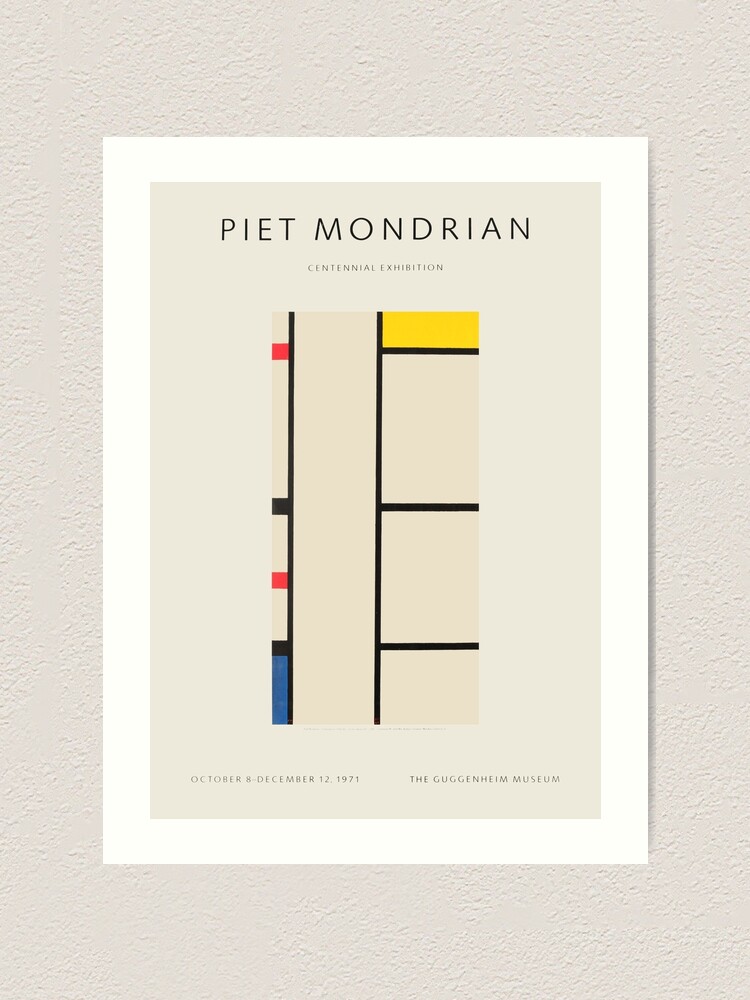 Alternate view of Piet Mondrian - Exhibition poster for the Guggenheim Museum, New York, 1971 Art Print