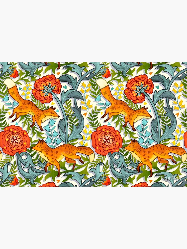 Art Nouveau Foxes by TigaTiga