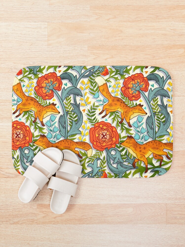 Alternate view of Art Nouveau Foxes Bath Mat