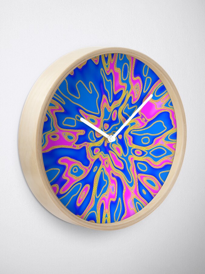 Alternate view of Little monster | Abstract random colors #17 Clock