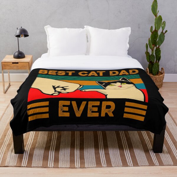Best Cat Dad Ever Throw Blanket