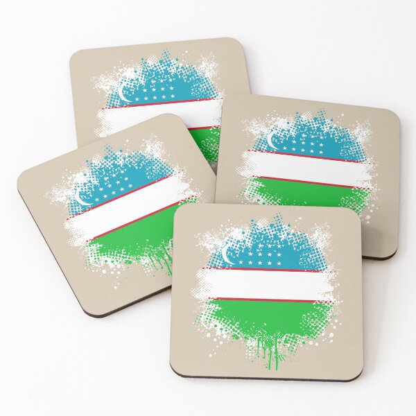 Item preview, Flag of Uzbekistan - Splat designed and sold by pixelinga.