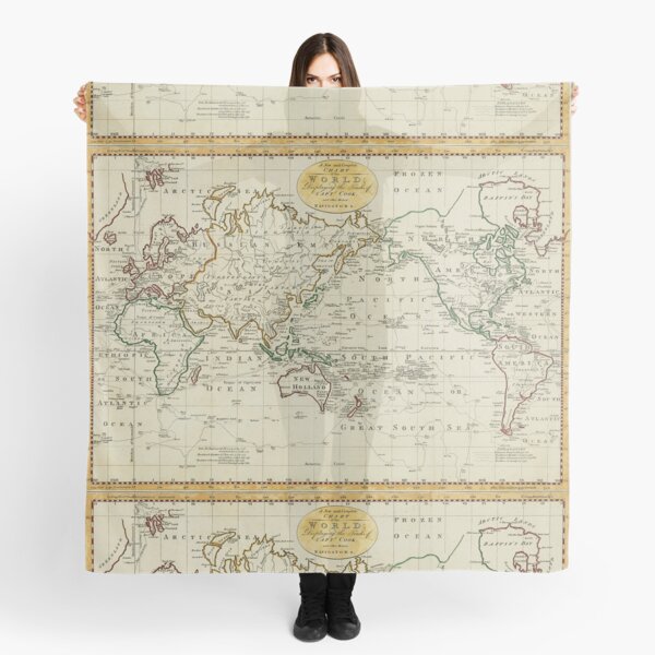 Ancient World Map Scarf