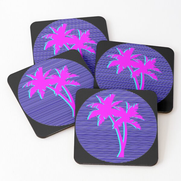 Item preview, Vaporwave Palm Trees designed and sold by Flakey-.