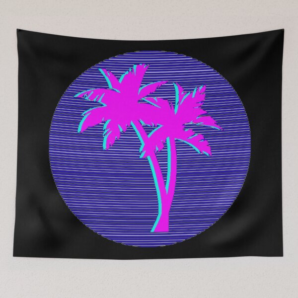 Item preview, Vaporwave Palm Trees designed and sold by Flakey-.