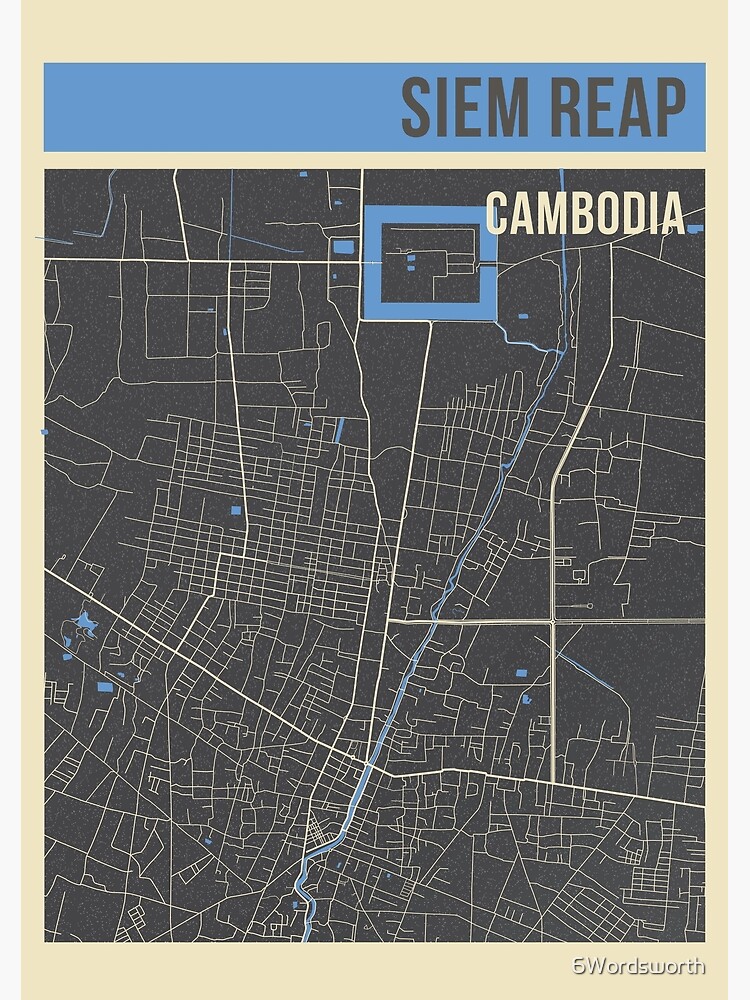 Siem Reap City Map Siem Reap City Map" Greeting Card By 6Wordsworth | Redbubble