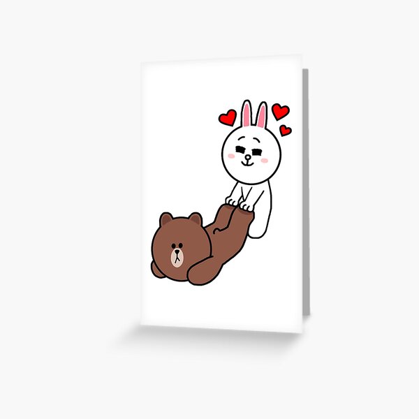 Brown bear cony bunny rabbit be my lover Greeting Card