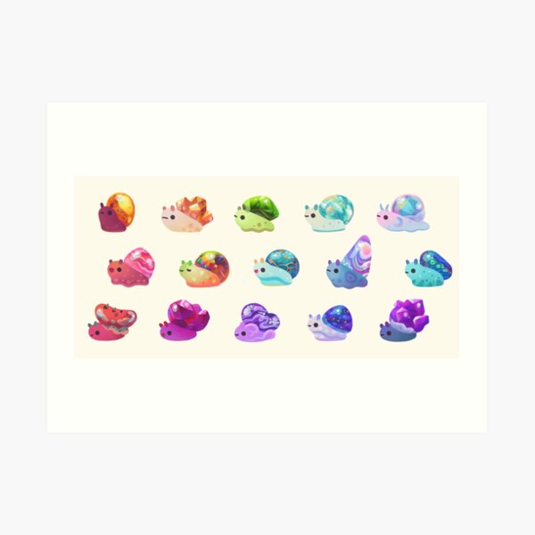 Jewel Snail - pastel Art Print