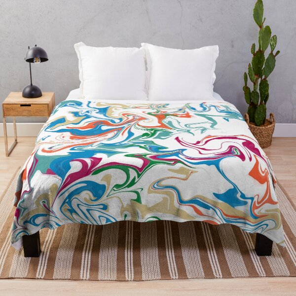 Item preview, Multicolored Marble Abstract in Blue, Orange, Red, Green and White designed and sold by tmckaydesigns.